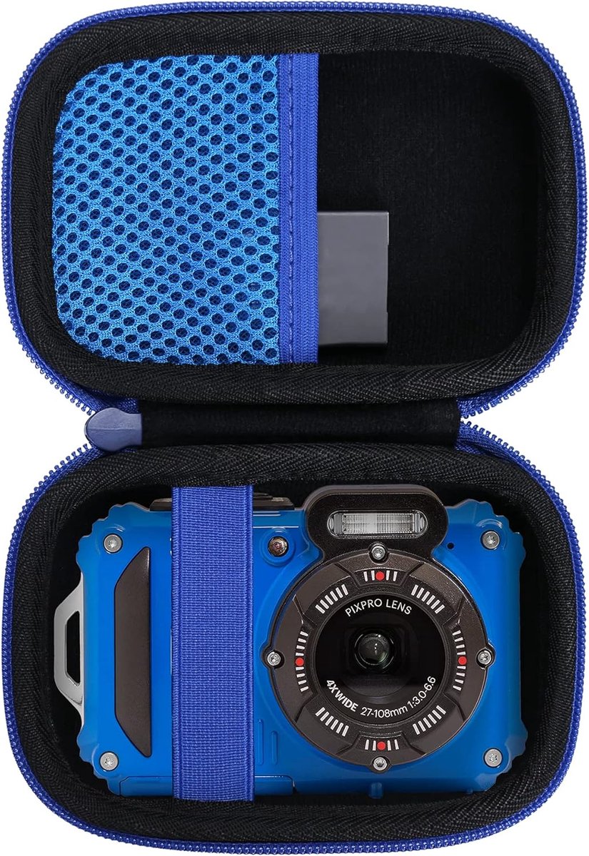 Thijox - Hard Travel Tas voor Digitale Camera, Waterdichte Beschermhoes voor Kodak PIXPRO WPZ2, Blauw, Reistas 13.5x10x7cm, Ideaal voor Reizen en Buit