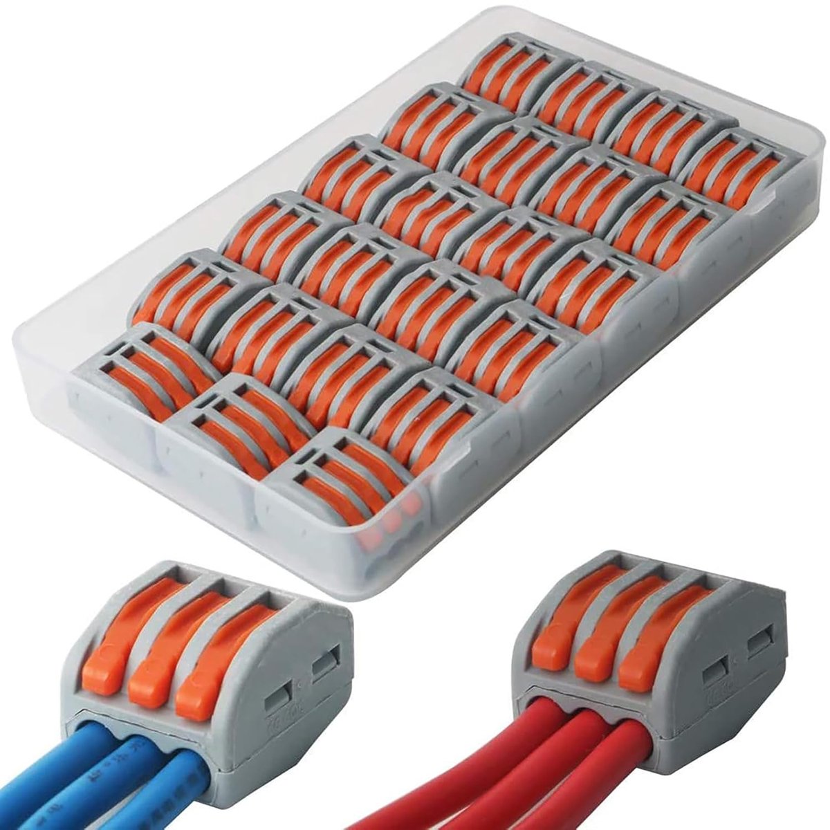 Thijox - Elektrische Connectoren 3-poorts, Compacte Draadconnectoren, 23 Stuks Klemmenblok, Hendelmoerkabelconnector voor Snelle Elektrische Verbindin