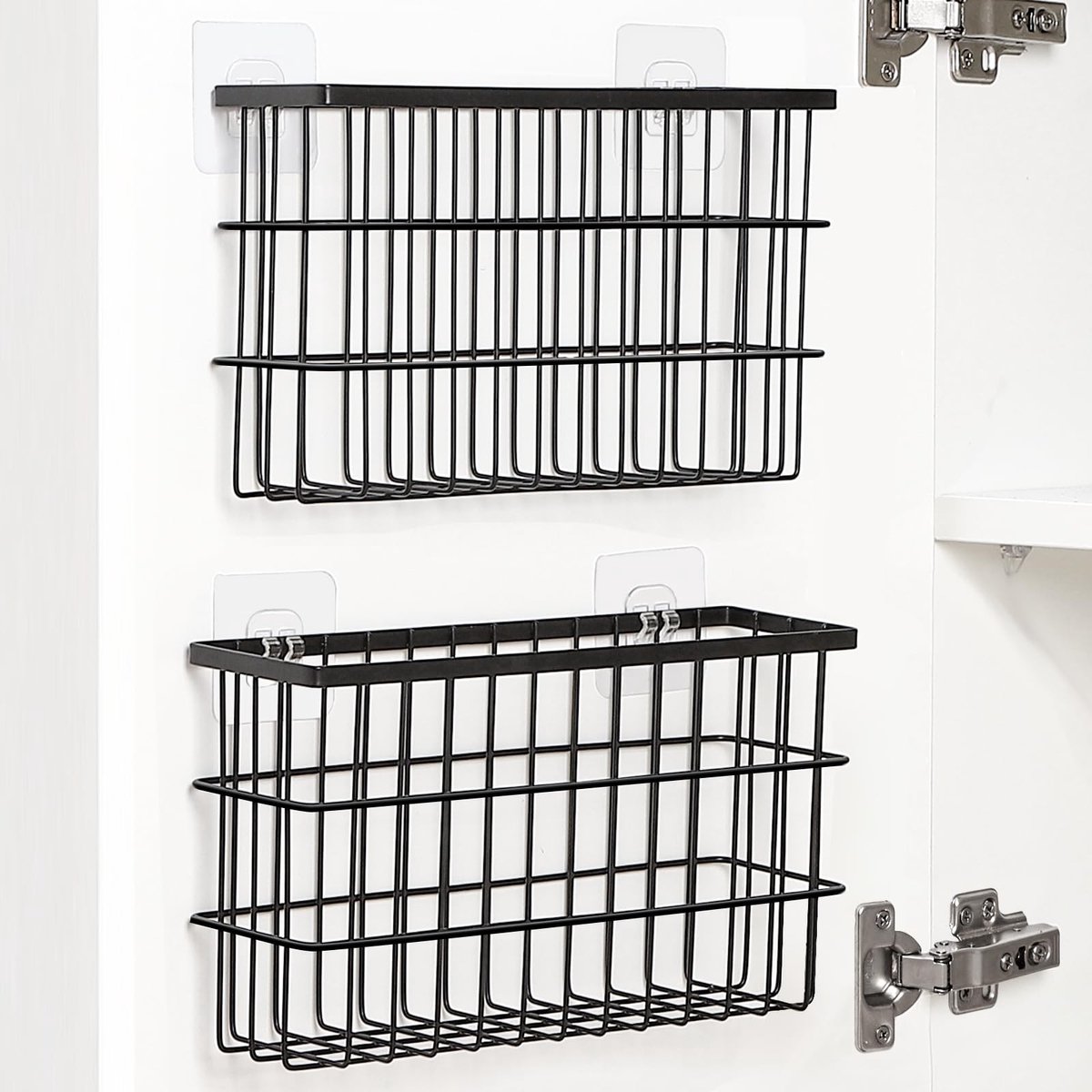 Dailygoods- Opbergdoos - Keukenorganizer - 2 Stuks - Muur/Deur Bevestiging - Hoogwaardige Materialen - Ruimtebesparend - Opbergmand