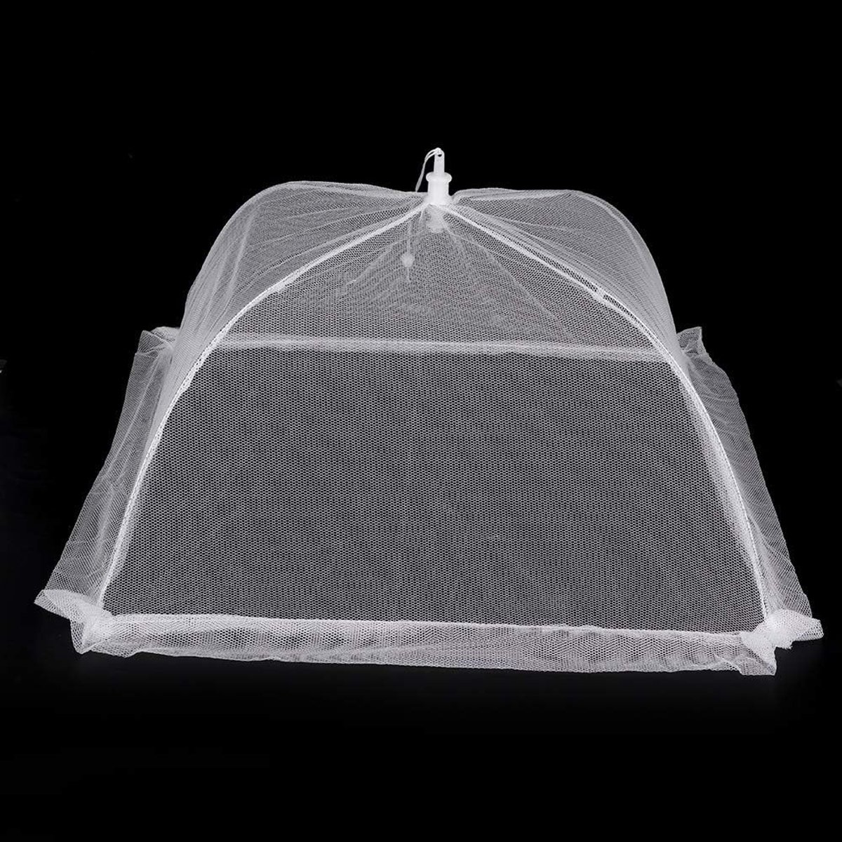 Vouwbare Tafel Bescherming, Afneembare en Wasbare Witte Mesh Vierkante Vouw Umbrella Deksel voor Eten, Anti-Vlieg Dome 16 Inch voor Picknicks en Grillen