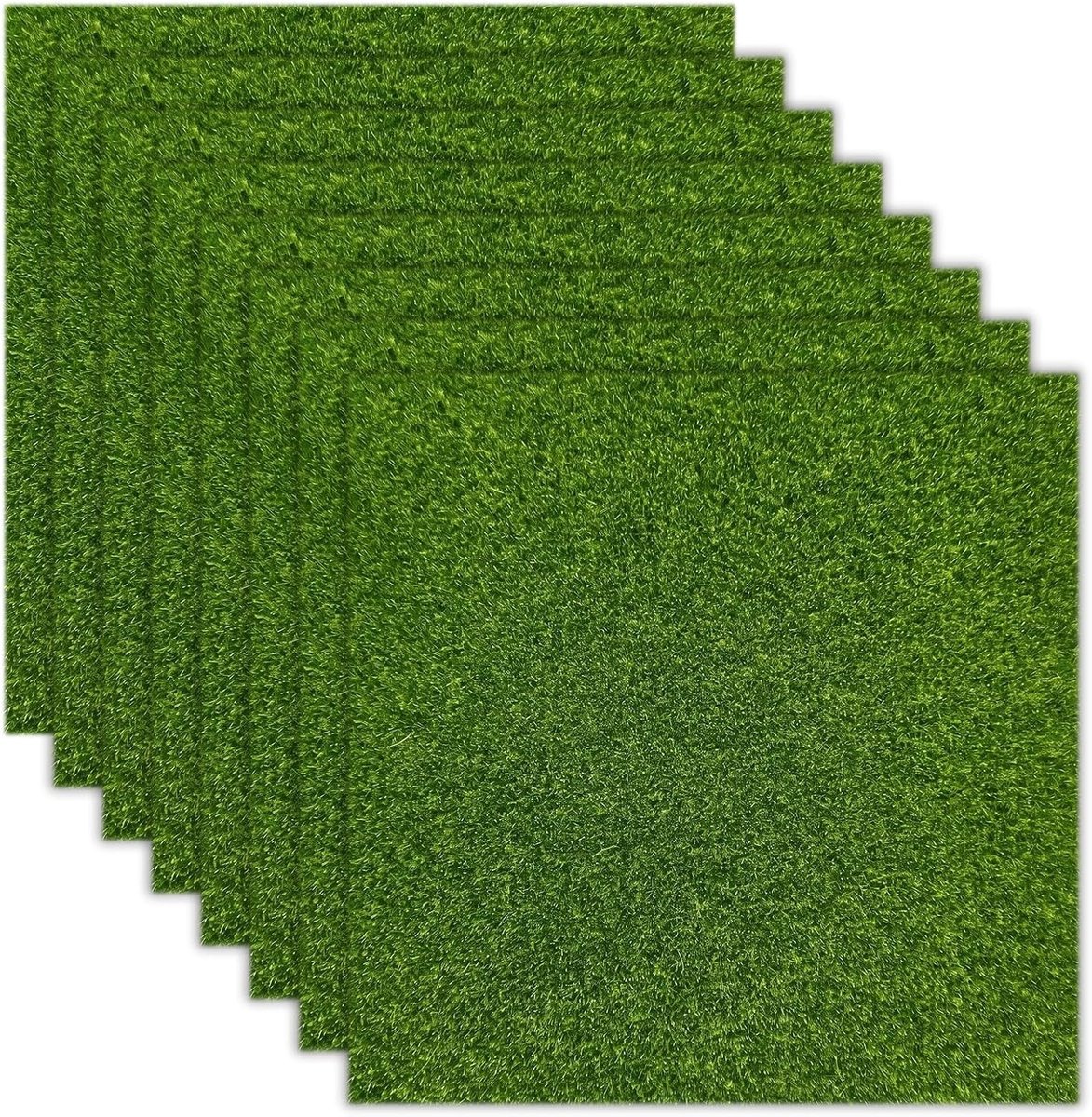 8 Stuks Mini Kunstgras voor Ambachten, 15 × 15cm | Ideaal voor Miniatuurtuinen, Plantendecoratie en Creatieve Doe-het-zelfprojecten