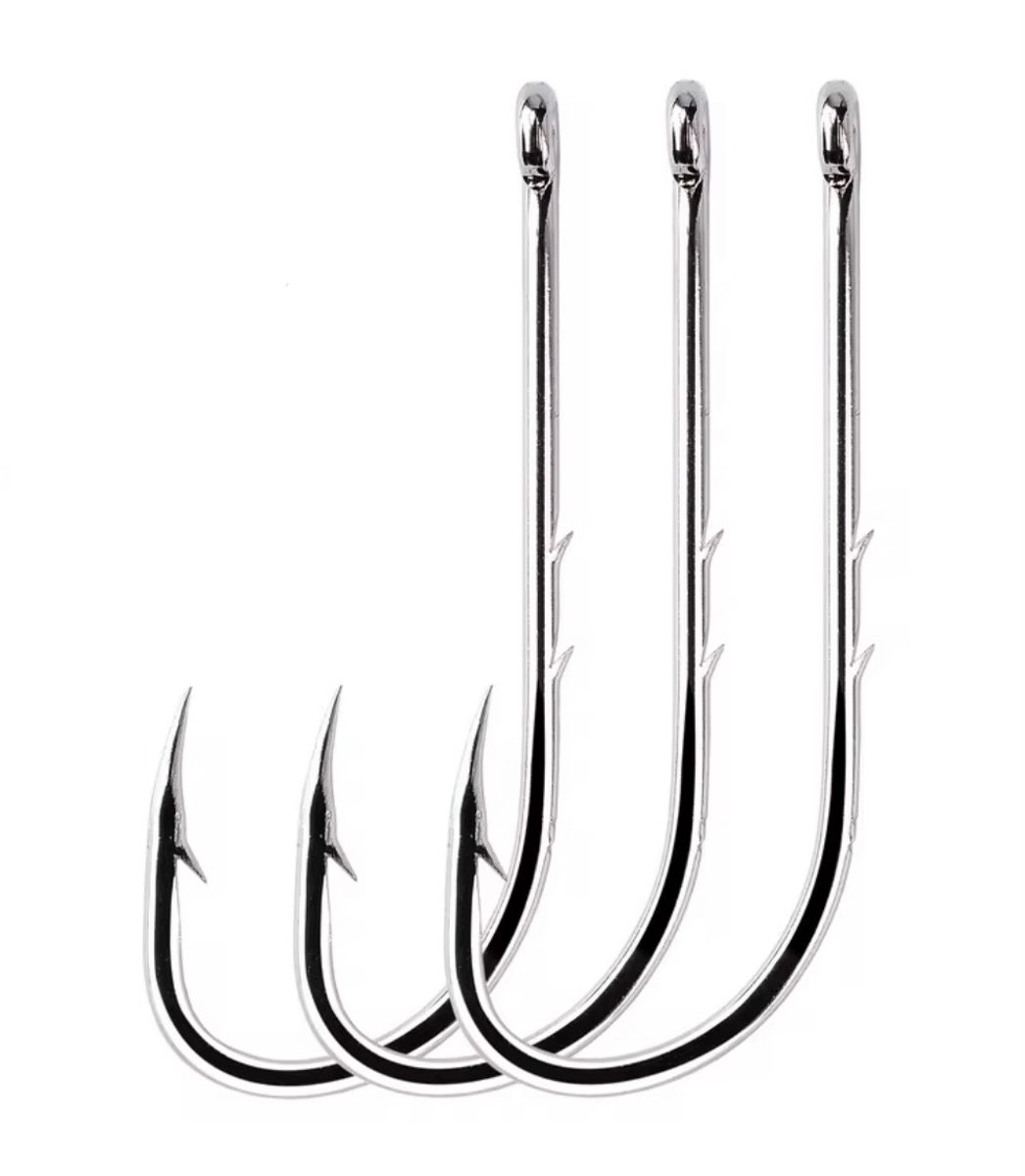 50 Stuks Baitholder Zeevishaken met Oog Maat 4 – Zeevishaken voor Platvis, Wijting & Tong – Extra Weerhaak voor Pieren en Zagers