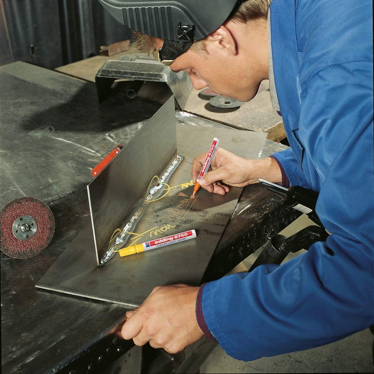 Thijox - Lakmarker voor Industrie - Geel - 1 Stift - Ronde Punt 2-4 mm - Permanent en Waterdicht - Geschikt voor Metaal, Glas, Hout, Vette en Stoffige