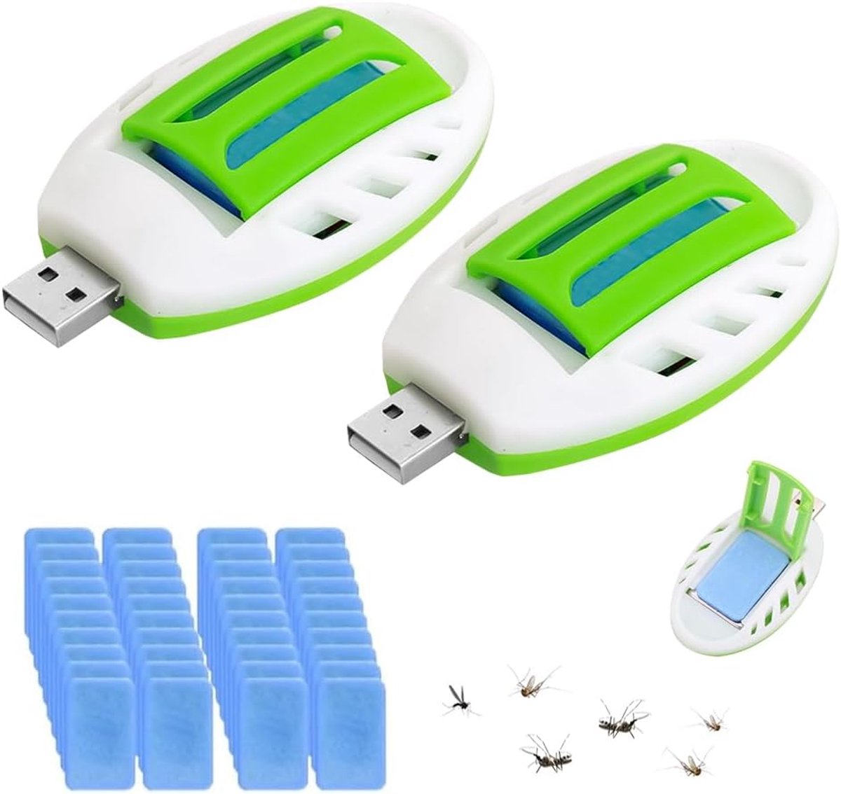 Thijox - Draagbare Insectenafweer voor Mouches en Moustiques, 2 Stuks, USB Oplaadbaar, Compact en Lichtgewicht, Ideaal voor Camping, Wandelen en Thuis