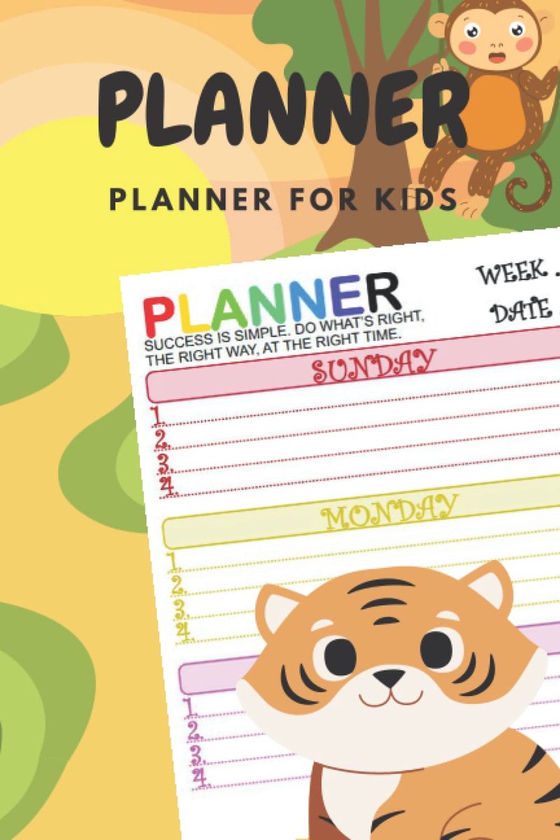 Thijox - Kinder Planner - Kleurrijke Planner voor Kinderen - Oefen Systematisch Denken - 1 Jaar - Inclusief Inspirerende Quotes - Perfecte Cadeau voor