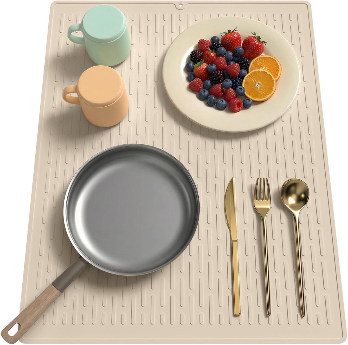 Dailygoods- Afwasdroogmat Hittebestendig - Afdruipmat Siliconen - Antislip Onderzetter - Inklapbaar - Gemakkelijk te Reinigen - 40,6 x 50,8 cm