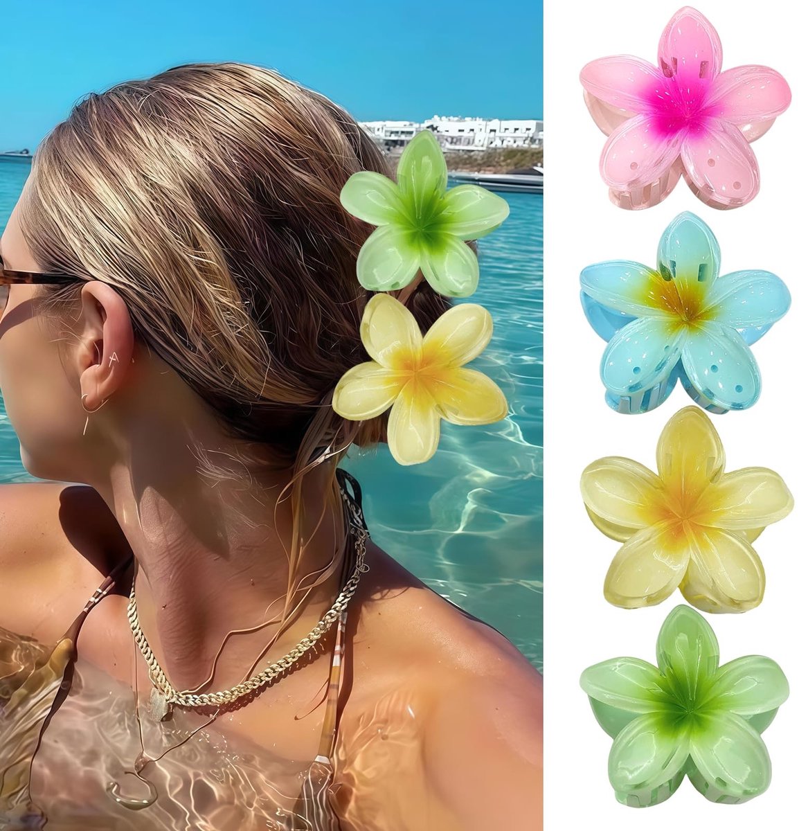Dailygoods- Haarspelden Antislip - 4 Stuks Bloemen - Haaraccessoires Dames - Haarspelden Meisje - Schattige Clips - Robuust Ontwerp