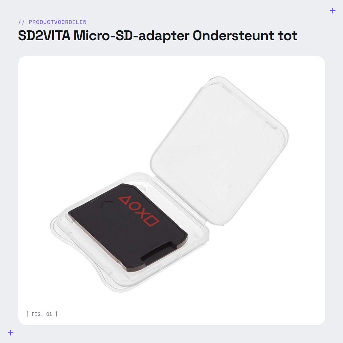 Dailygoods - SD2VITA Micro-SD-adapter - Ondersteunt tot 256 GB - Compact en lichtgewicht - Geschikt voor 1000/2000 - Kleur zwart