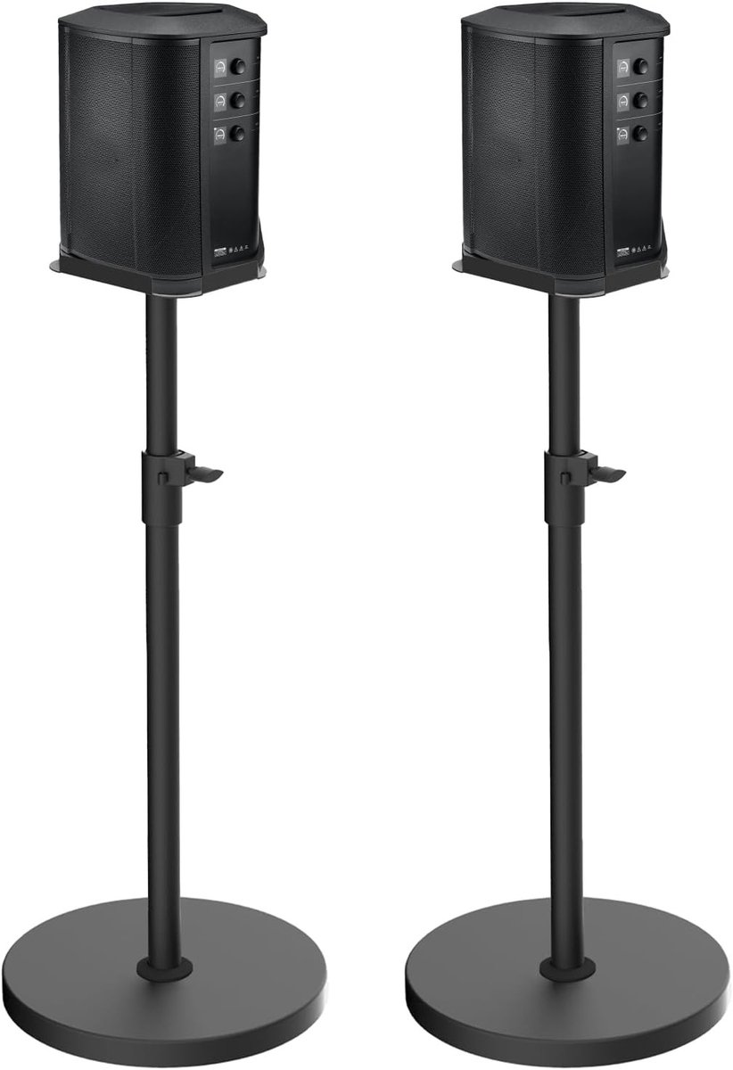 Verstelbare Vloerstandaard voor Draagbare Speakers, Hoogte Instelbaar van 114 tot 137 cm, Set van 2, Ideaal voor Evenementen en Thuisgebruik