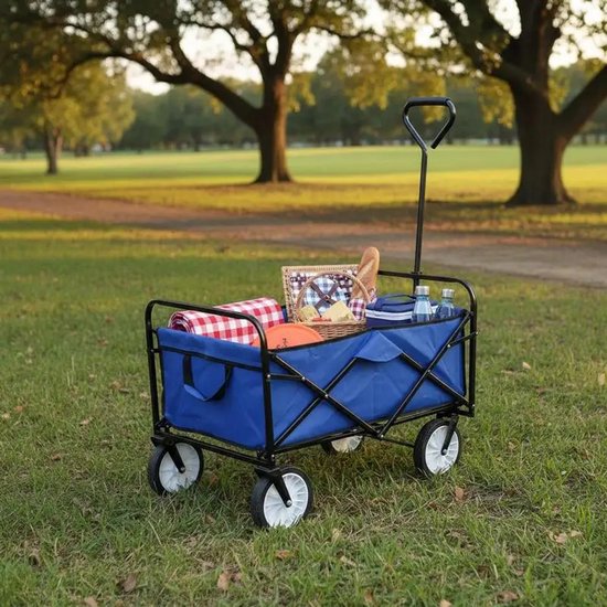 Bolderkar - Opvouwbare wagen - Verstelbare handgreep - Camping Trolley - Picknick en BBQ - Handige opbergvakken van Merkloos — afbeelding 3
