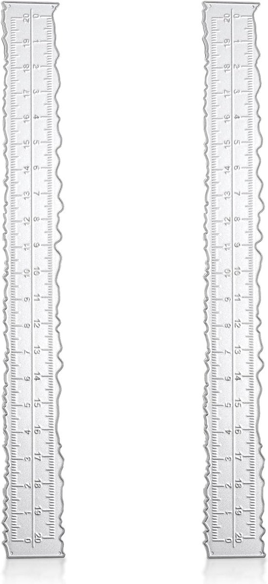 Set van 2 metalen linialen met onregelmatige randen voor knutselen, 21.3 x 2.5 cm, ideaal voor papier scheuren, embossen en kaart maken