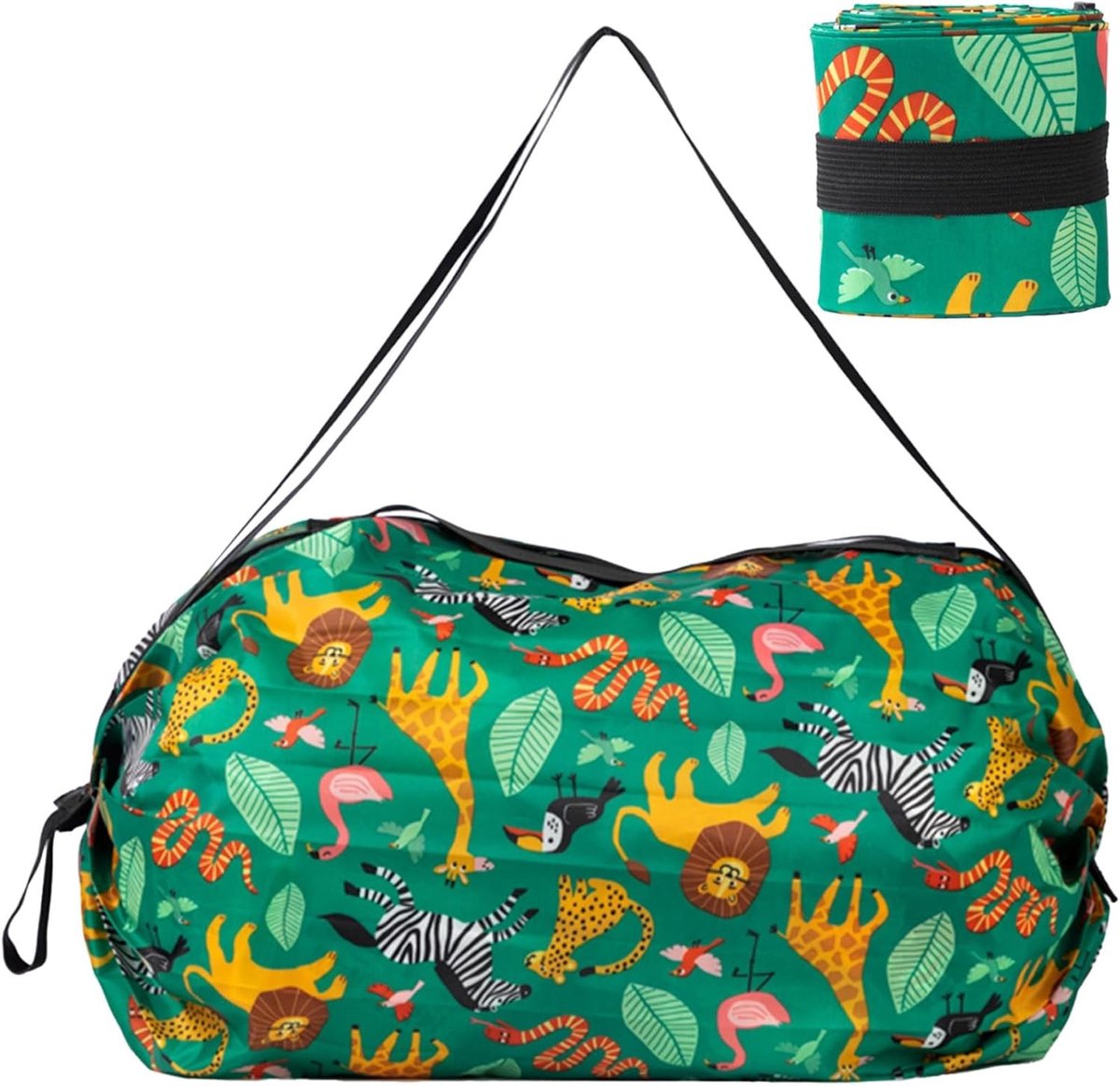 Vouwbare Waterdichte Tote Bags met Rits - Grote Herbruikbare Nylon Winkeltassen voor Boodschappen, Reizen en Strandactiviteiten