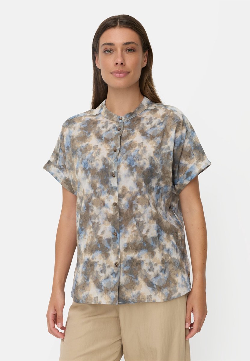camel active Cotton blouse met korte mouwen - Maat womenswear-XL - Meerkleurig