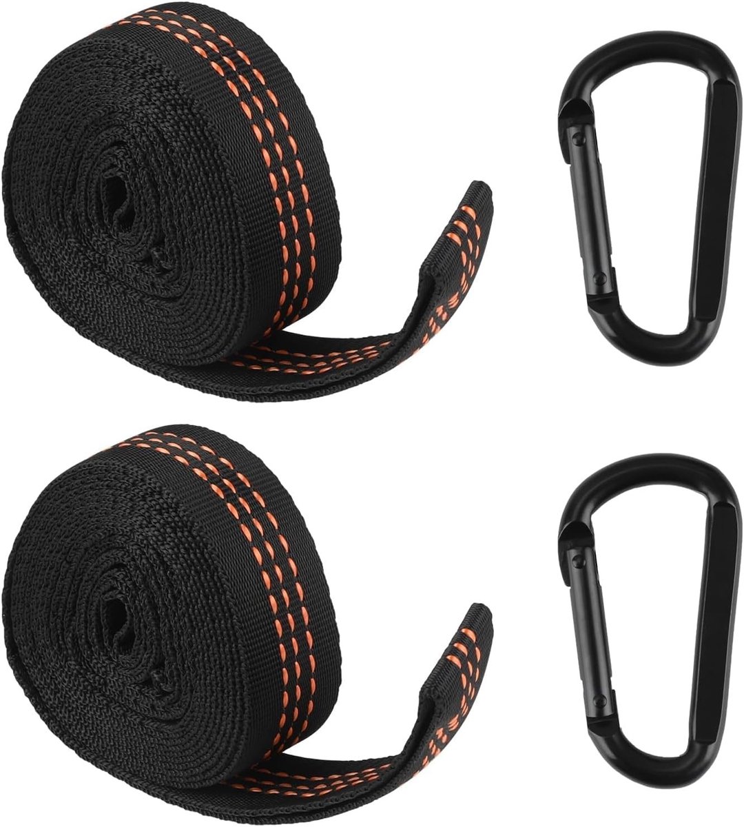 Robuuste hangmatriem set met karabiners voor camping, schommel en hangstoel, maximaal 300 kg draagvermogen, hoogwaardig polyester materiaal