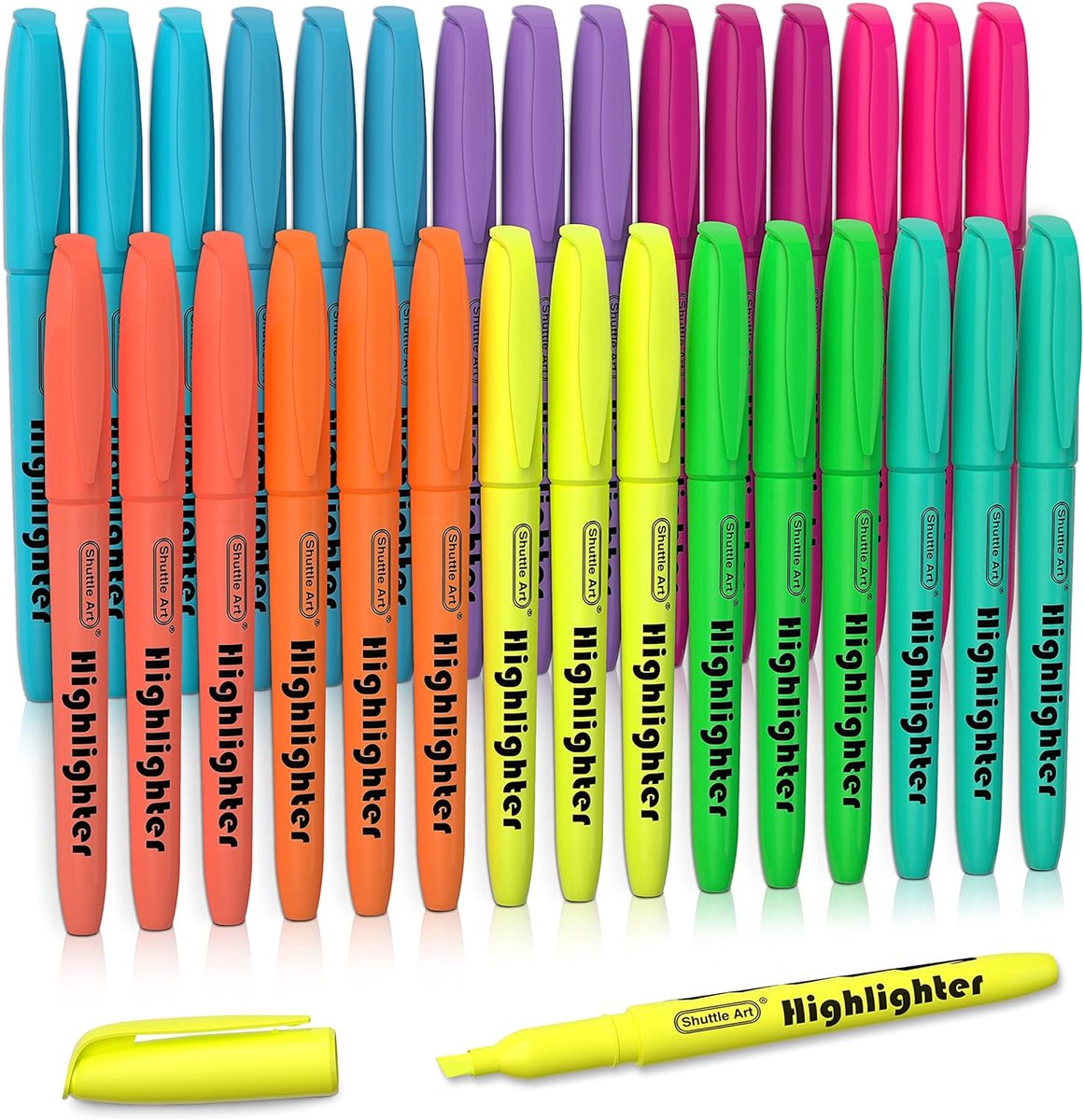 Thijox - 30 Stuks Markeerstiften Highlighters met Beitelpunt - 10 Geassorteerde Kleuren - Snel Drogend & Niet Giftig - Tekstmarkers voor Thuis, School
