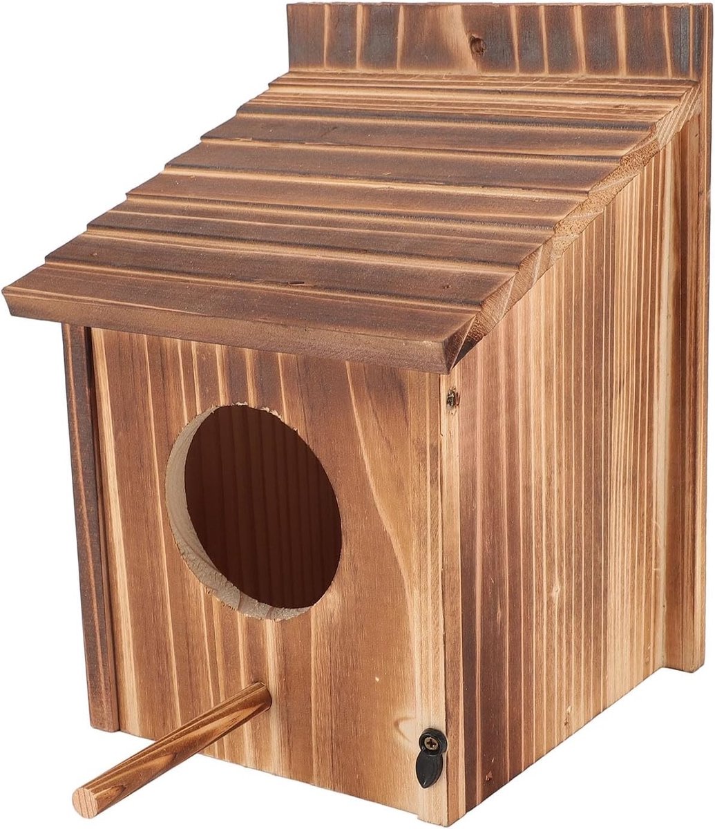 Houten Vogelhuisje voor Buiten, Veelzijdig Vogelhuis voor Uilen en Blauwe Vogel, Perfect voor Tuin en Terras Decoratie