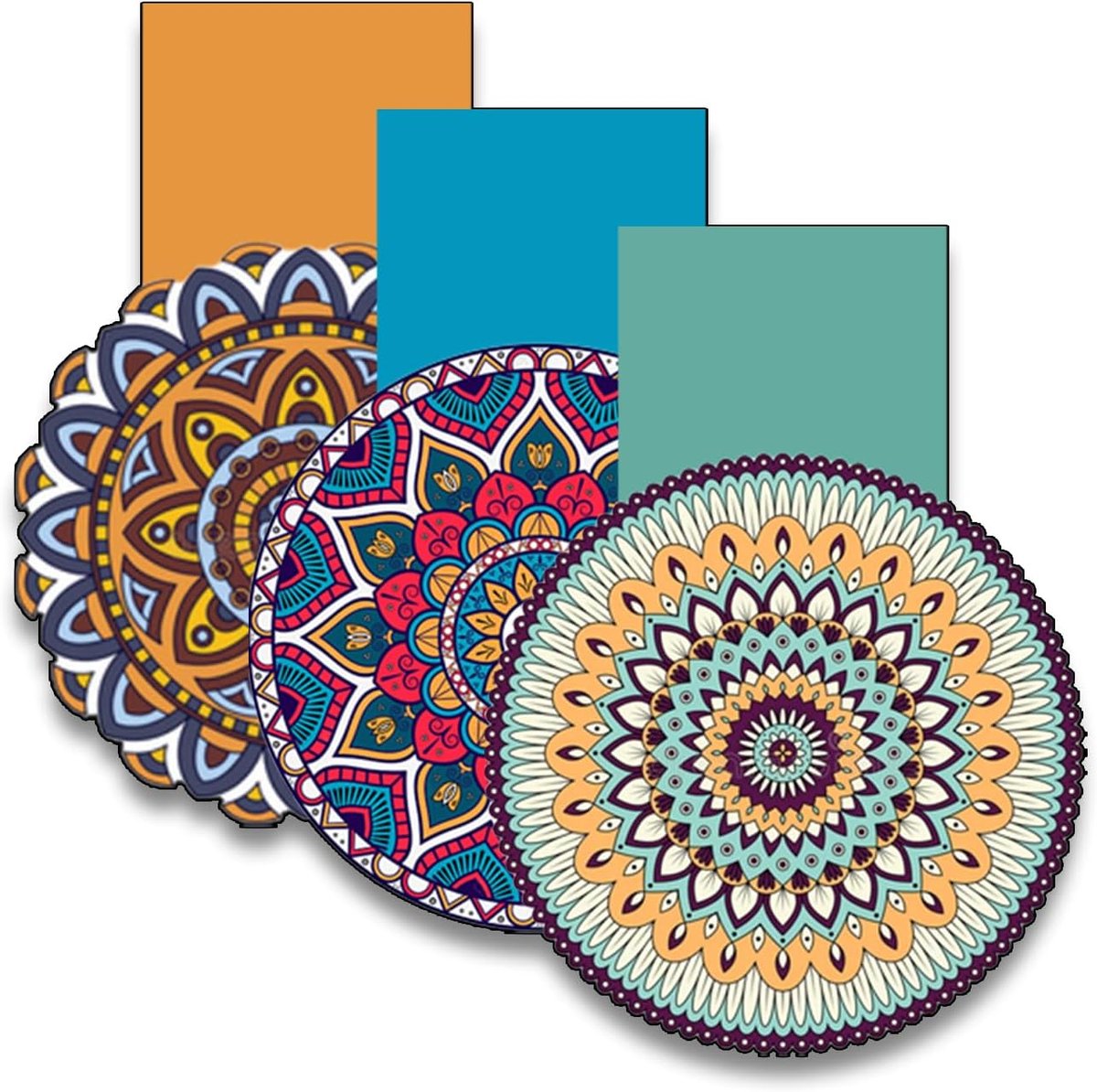 Thijox - Magnetische Boekenleggers voor Kinderen - 3 Stuks Mandala Boekenleggers - Gepersonaliseerd voor Meisjes - Perfect voor 1e Klas - Educatief en
