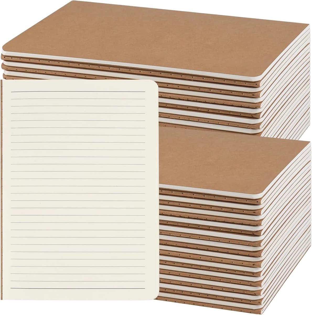 Thijox - A5 Gelijnde Notitieboeken Set van 48 Blokken, 60 Pagina's per Blok, 80 gsm, Ideaal voor Notities, Schrijven, Tekenen, School, Kantoor, Creati