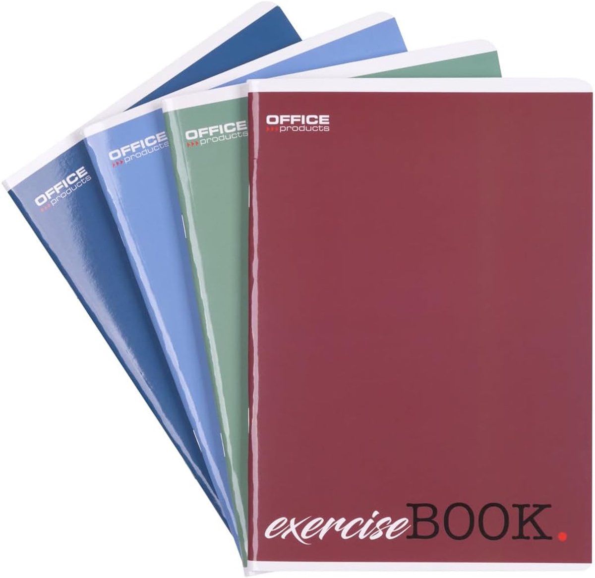 Thijox - Schoolboek A5 Geruit 80 Vellen - 4 Stuks Gemengd met Motieven voor Kinderen - Blauw Geruit met Rand - Perfect voor School, Huiswerk en Creati