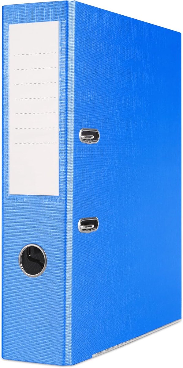 Thijox - A4 Ordner Documentmappen Set van 24 - 75mm Rug - Blauw PP-Plastic - Documentorganisatie voor Thuiswerk met Vergrendelingsmechanisme