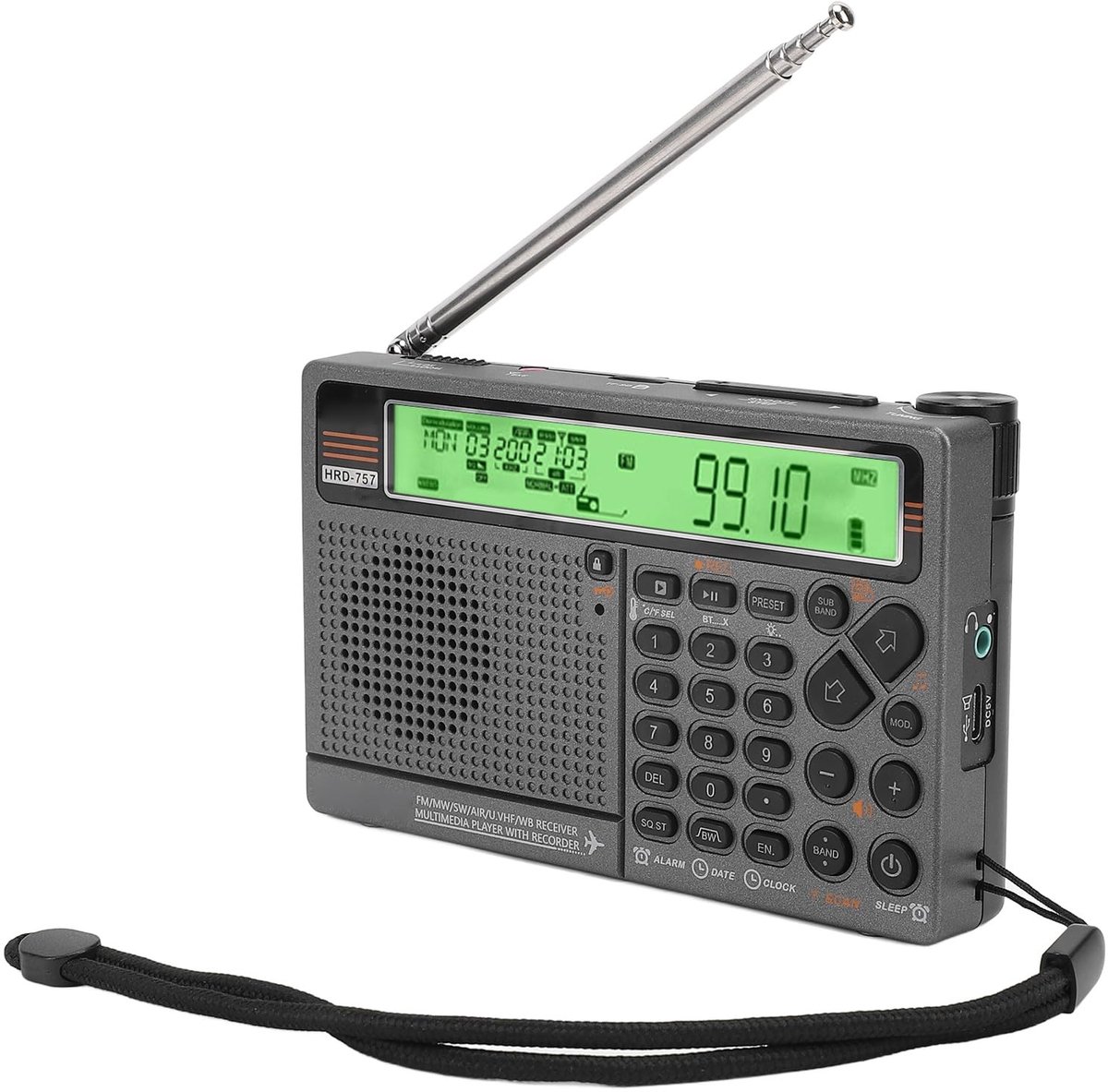 Inovra- Kortegolfradio met Bluetooth 5.0 - Multiband Radio - Draagbare Radio - 2500 mAh Batterij - SOS-alarm - Zaklamp