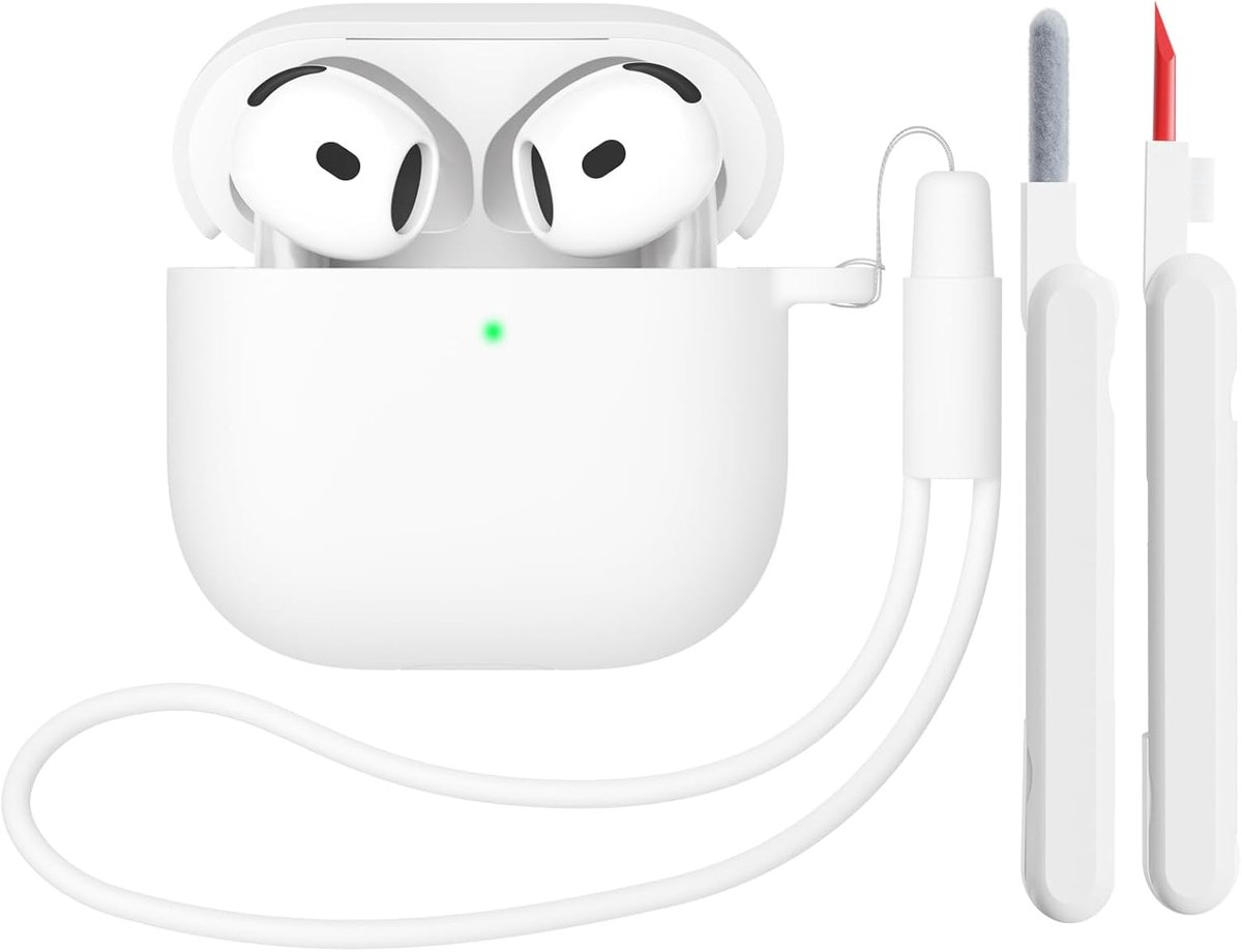 Beschermhoes voor AirPods 4e Generatie (2024) in Siliconen met Reinigingsset