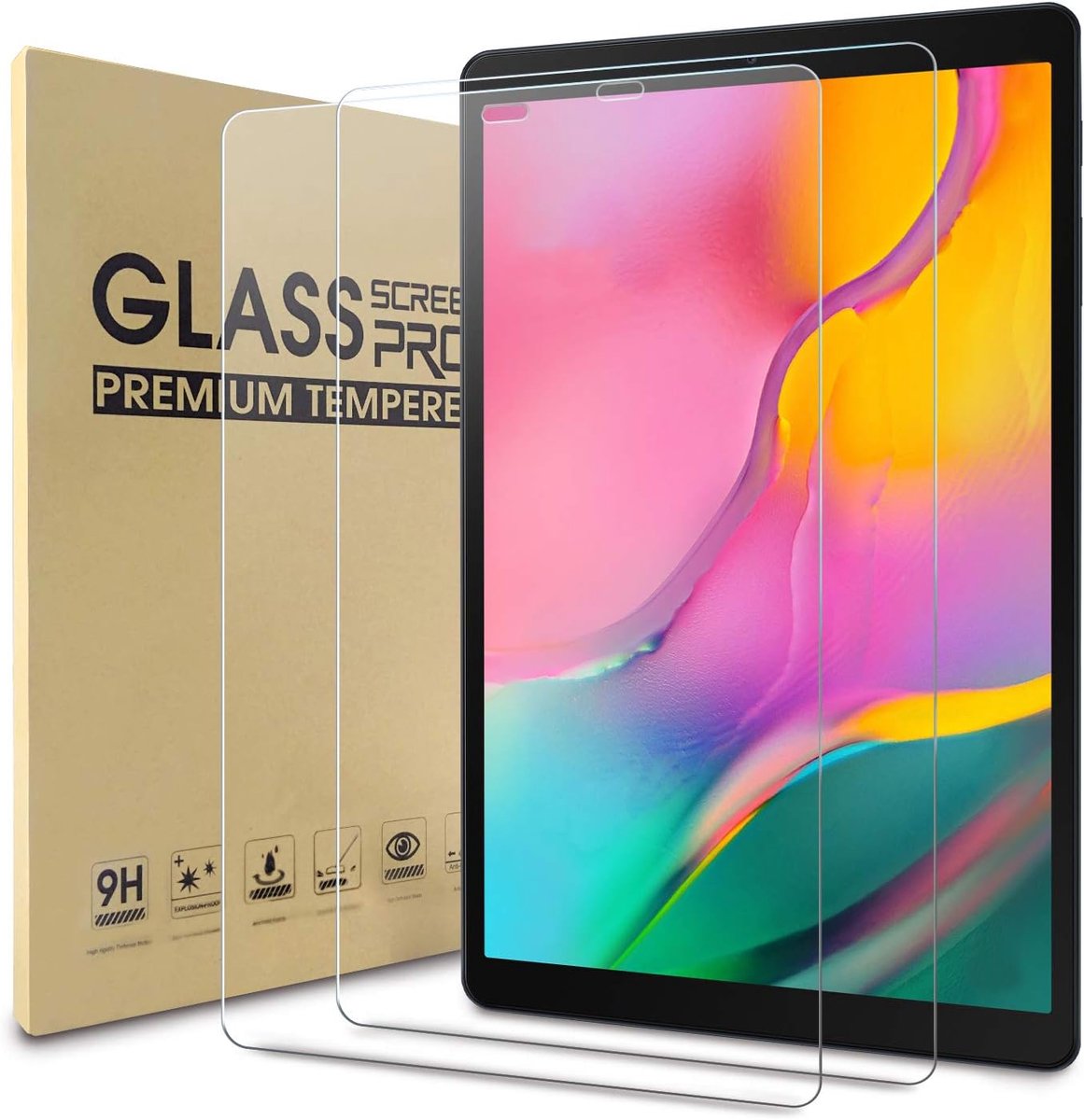 Thijox - 2 Stuks Gehard Glas Screenprotector voor Samsung Galaxy Tab A 10.1 Inch 2019 SM-T515/T510, 9H Hardheid, Anti-Kras, Zonder Luchtbellen, Besche