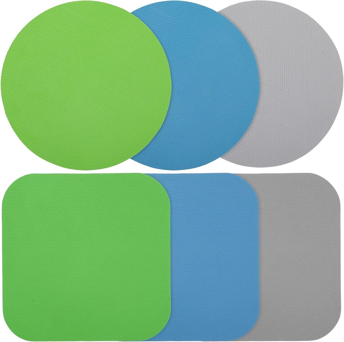 Herbruikbare Multifunctionele Glazen Opener Grip Pads - Antislip, Warmte-isolatie en Onderzetters voor Flessen (Helder Blauw, Groen, Grijs) - Ideaal voor Thuisgebruik en Feestjes