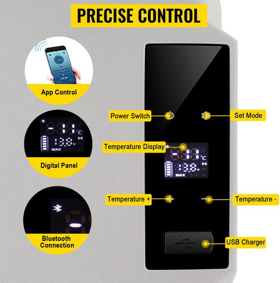 Paco Goederen® Draagbare Koelkast - Auto Koelkast Vriezer - Draagbare Koeler Warmer Dual-Use - Draagbare Icebox - 12V - Vakantie -Roadtrip - Koeler - Auto van Paco Goederen — afbeelding 4