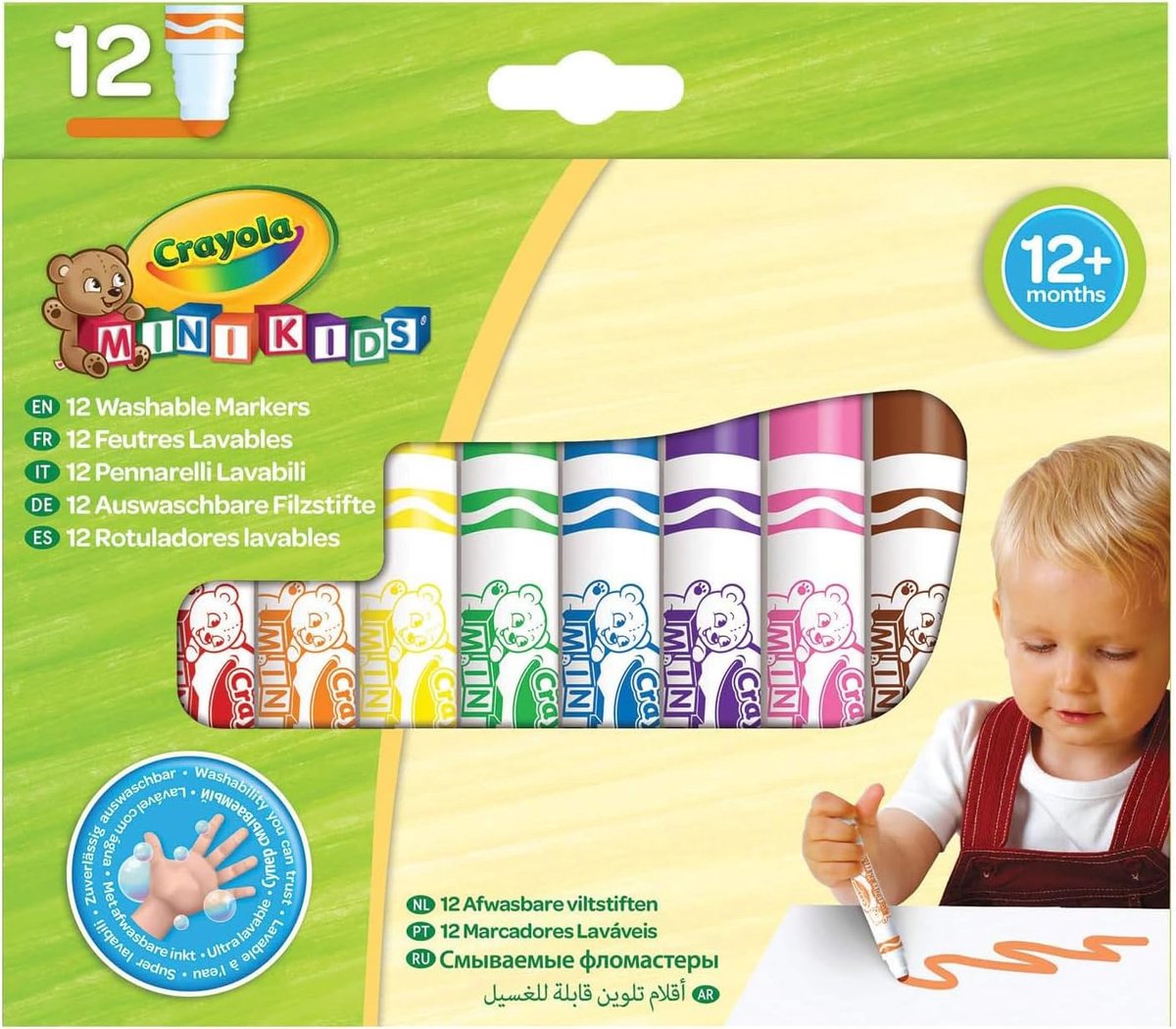 SnelShoppen - Mini Viltstiften voor Kinderen, Set van 12 Kleurrijke Stiften met Bolle Punt, Perfect voor Peuters en Kleuters, Creatieve Activiteiten e