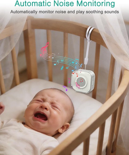 Witte ruismachine, witte ruis met inslaaphulp met 28 geluiden en ruisdetectie, dimbaar en routekaart, draagbare geluidsmachine met Bluetooth voor volwassenen en kinderen — afbeelding 4