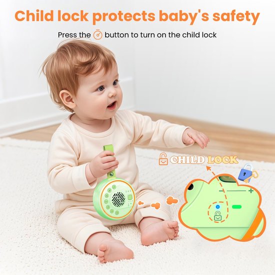 White Noise Machine, Draagbare geluidsmachine met nachtlampje voor baby's, volwassenen en kinderen, 22 rustgevende geluiden voor het slapengaan, kinderkamer, reis, slaaptimer, oplaadbaar via USB — afbeelding 2
