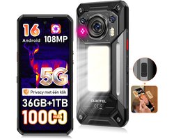 Robuuste smartphone - OUKITEL WP500 Ultra - 6,78'' FHD+ scherm - 32GB RAM - 1TB ROM - 10000 mAh 45W - 5G Dual SIM - warmtebeeldcamera - NFC GPS 2026 nieuw - Zwart