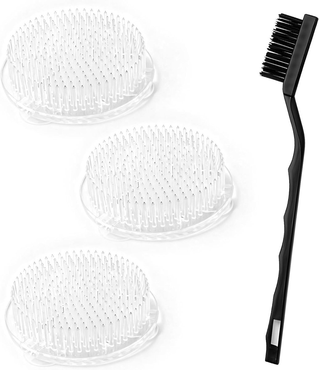 Set van 4 Stuks Plastic Bloemenvroeg met 3 Suction Cups, Schoonmaakborstel en Accessoires voor Bloemstukken en Vazen