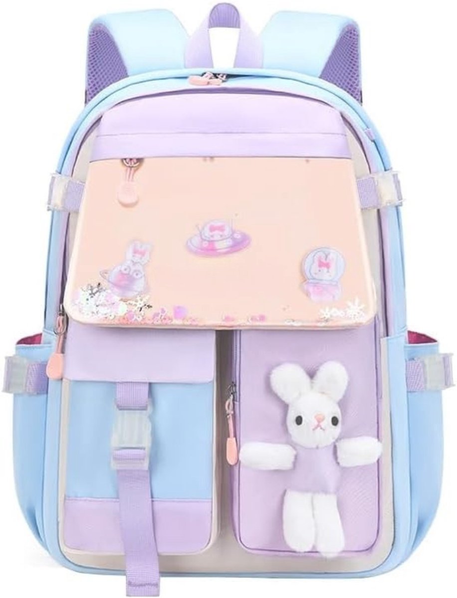 CRLYN® Boekentas Meisjes Lagere School - Schooltas Eersteleerjaar Groot - Blauw en Paars