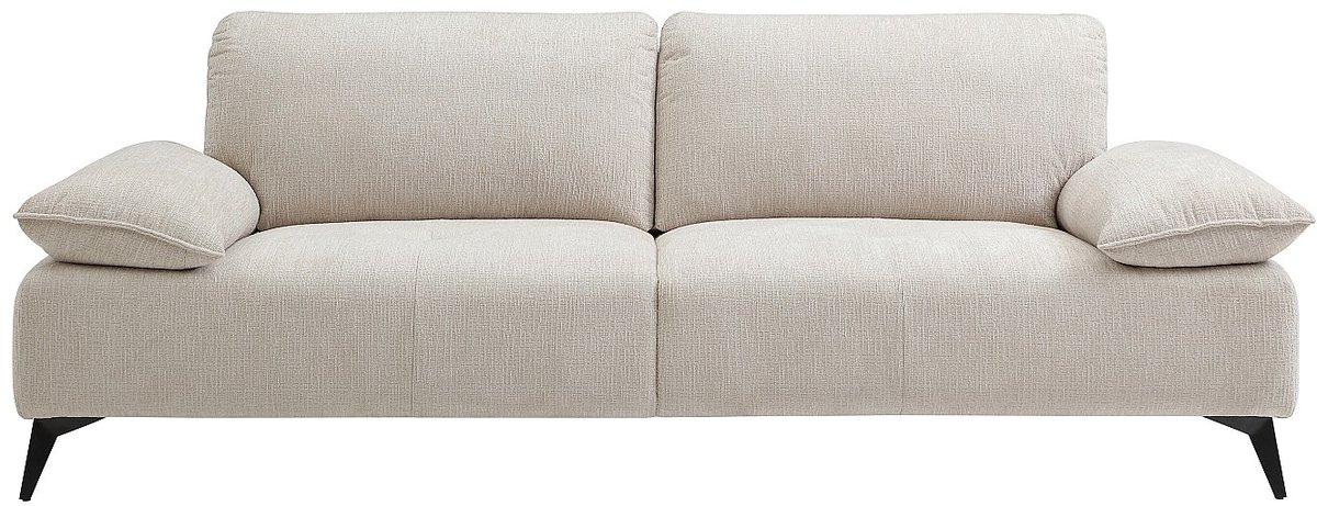 Vente-unique Driezitsbank in beige Chenille VIKEMA