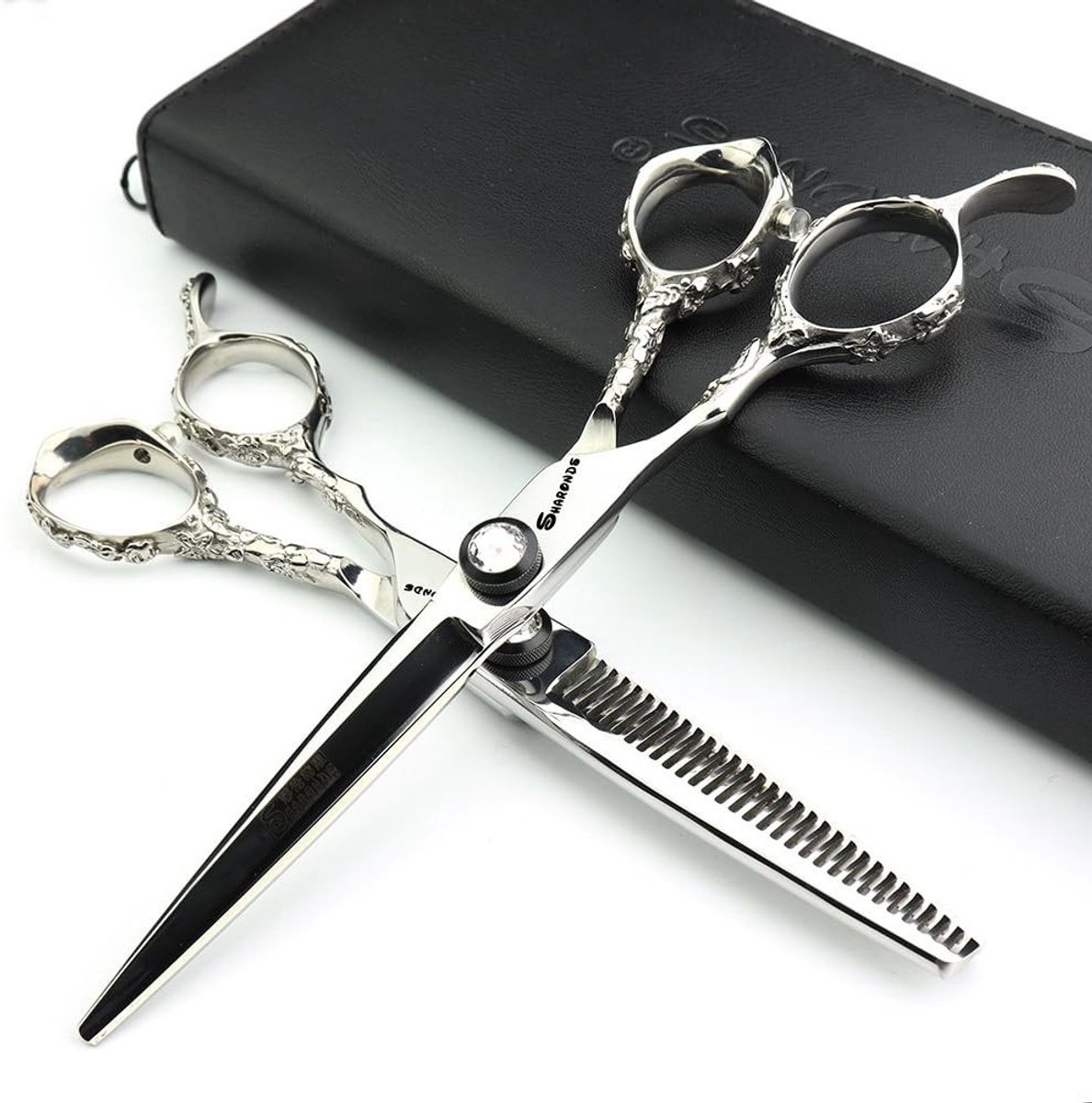 Professionele linkshandige kappersschaar set van 6 inch - Hoge kwaliteit 440C, ideaal voor haarstyling en kniptechnieken (2 stuks)