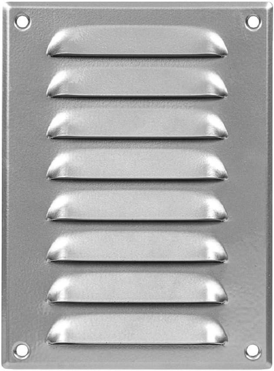 Ventilatierooster met hor - Luchtcirculatie rooster - Frisse lucht - Insectenwerend ontwerp - 140x190mm - Grijs