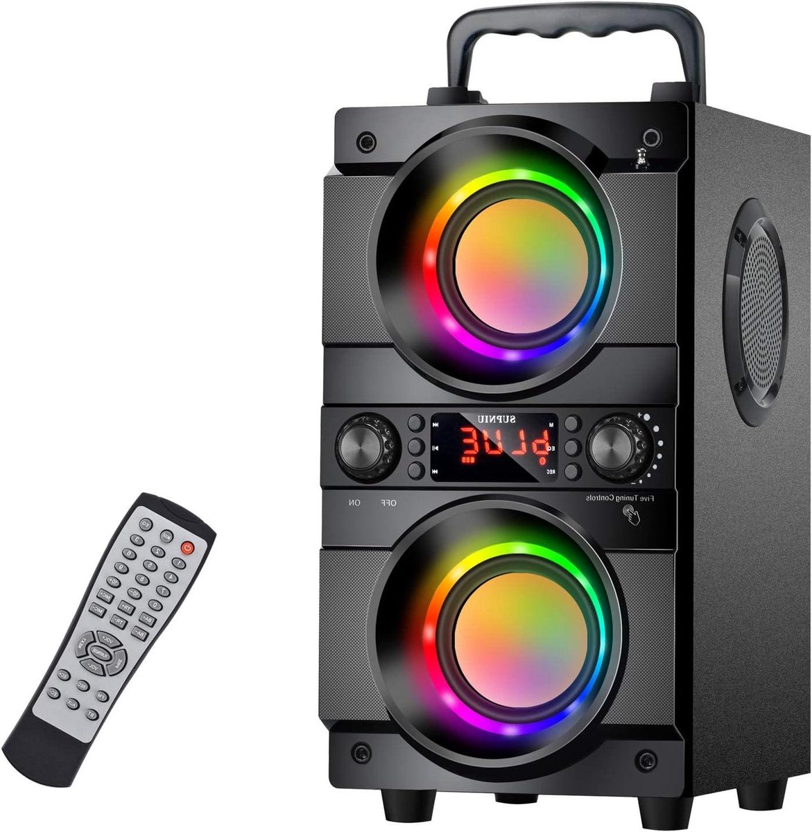 Draagbare Bluetooth Luidspreker - Draadloze Speaker - Muziek Luisteren Buiten - Krachtige Bas & Lichtshow - 60W Vermogen - Zwart