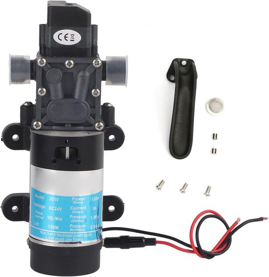 Cosensi - Dailygoods - Dailygoody - Membraanwaterpomp - 12V 24V - Hoog vermogen - Zwart - Draagbaar - Tuinbewatering - Hogedrukreiniger - Compact ontwerp van Cosensi — afbeelding 3