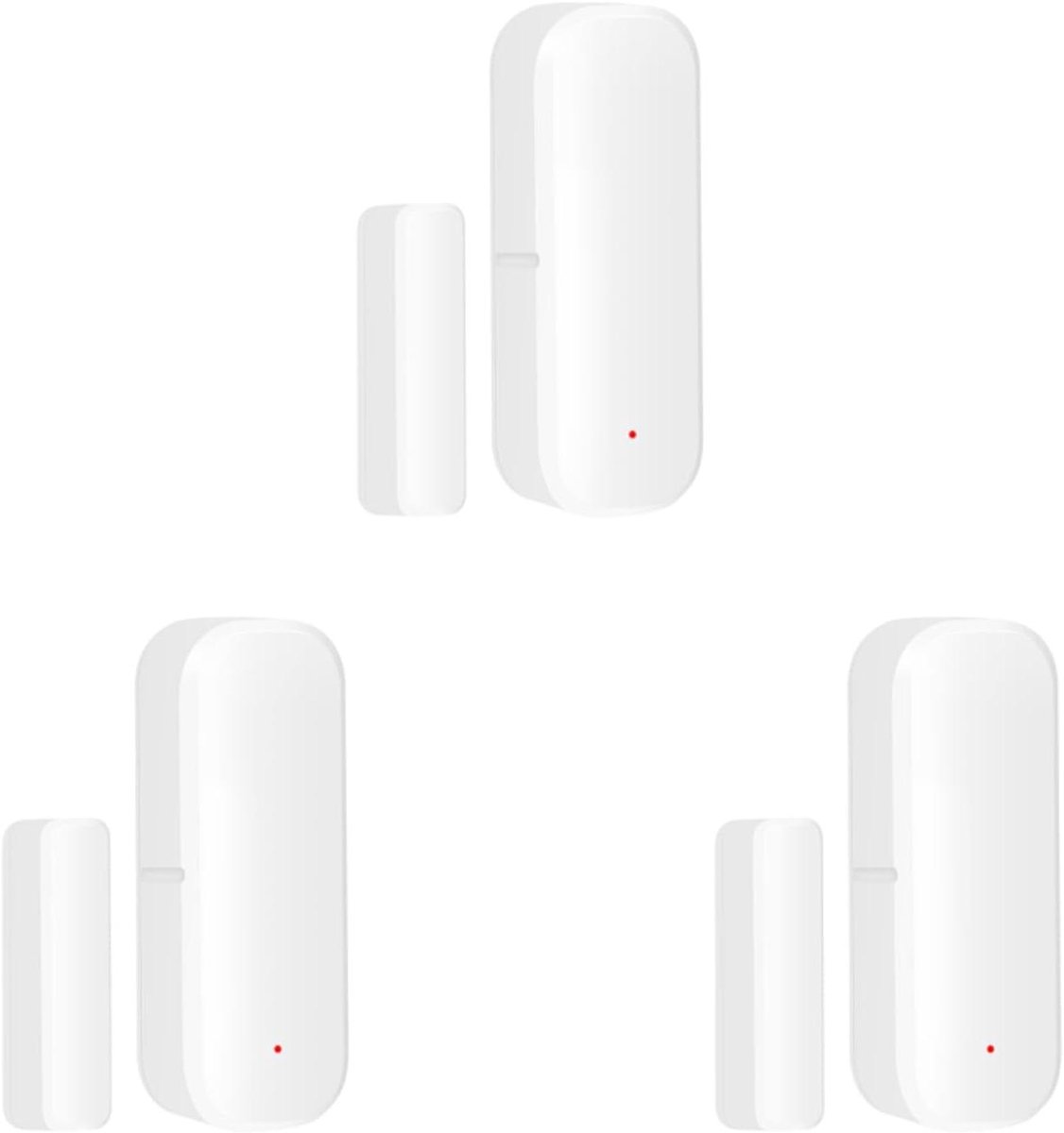Slimme Deur Sensor - Raam Detector - Huis Beveiliging - Directe Telefoon Melding - 3 Stuks - Wit