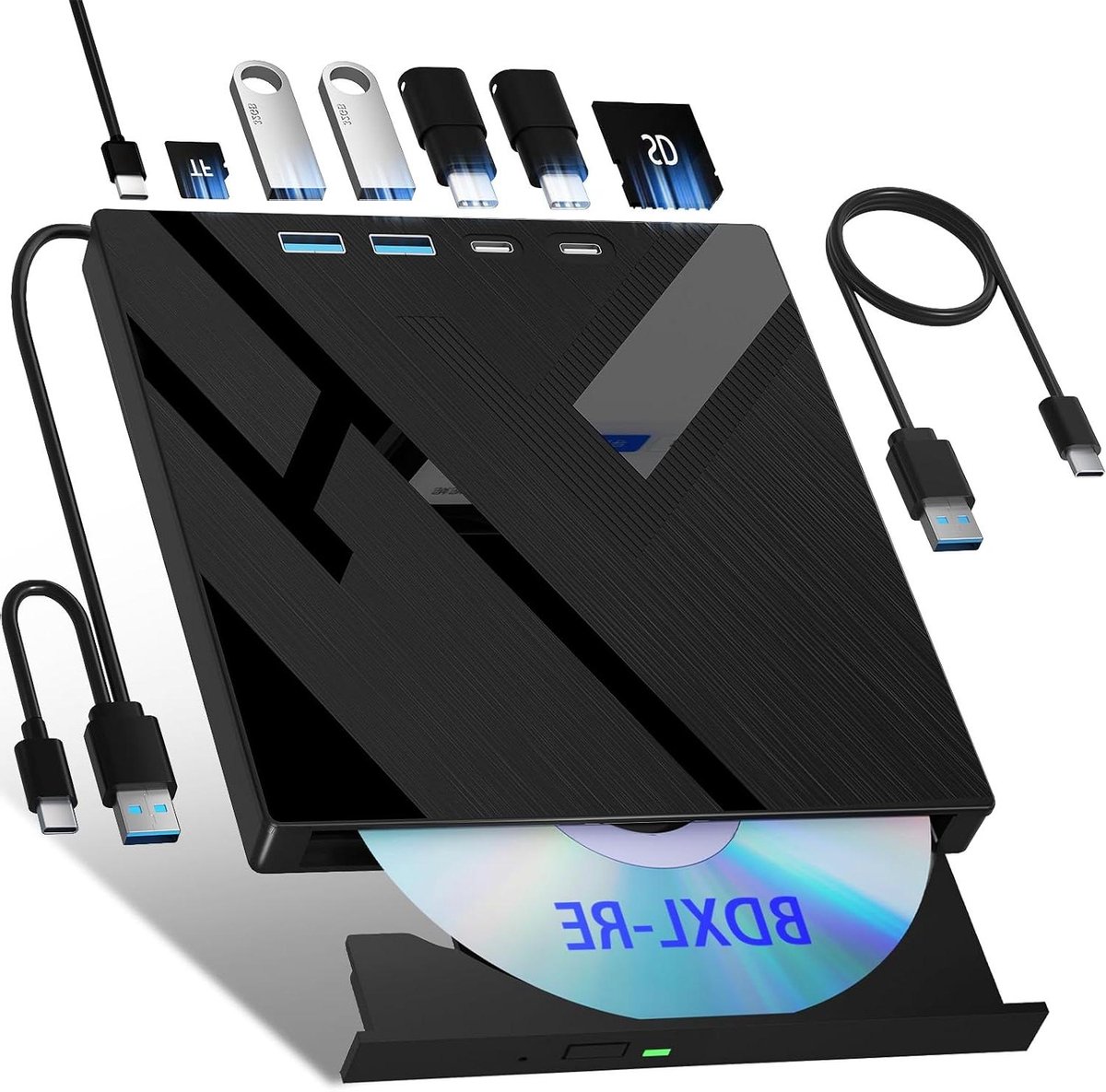 Externe Blu-ray drive - Optische brander - Films en data - 7-in-1 multifunctional - USB 3.0 - Zwart