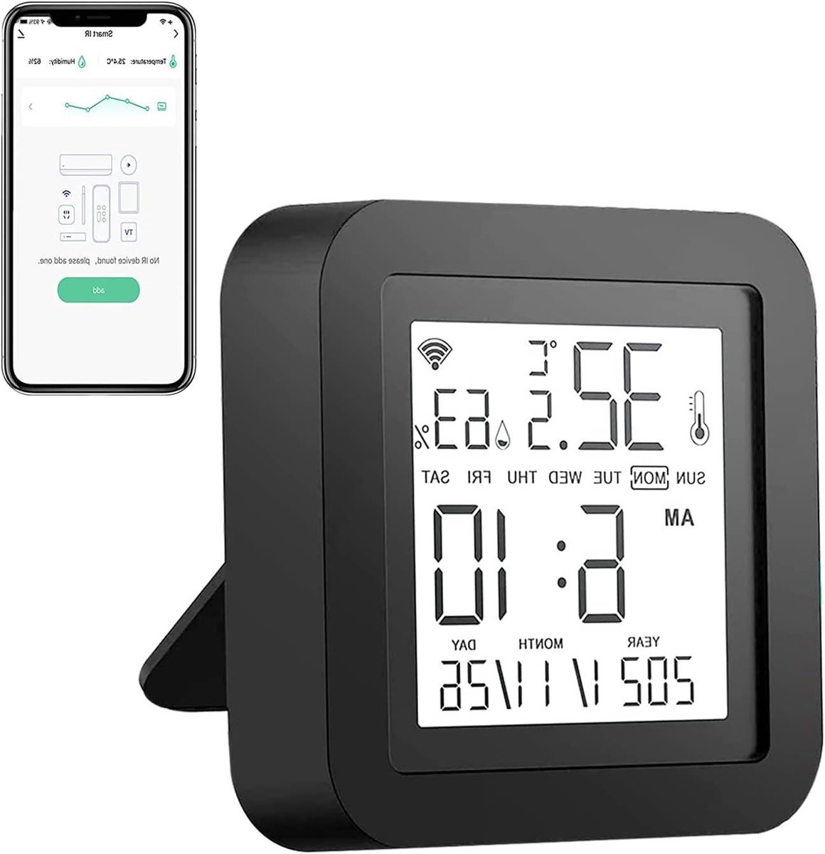 Slimme IR Afstandsbediening - Thermo Hygrometer - Comfort Thuis - Real-time Data - 10 Meter Bereik - Wit