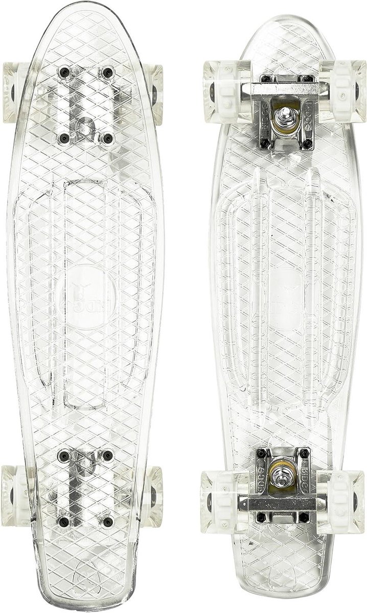 Mini Cruiser Skateboard Compact Board Stadsvervoer Heldere Polycarbonaat Dek 55 cm Helder
