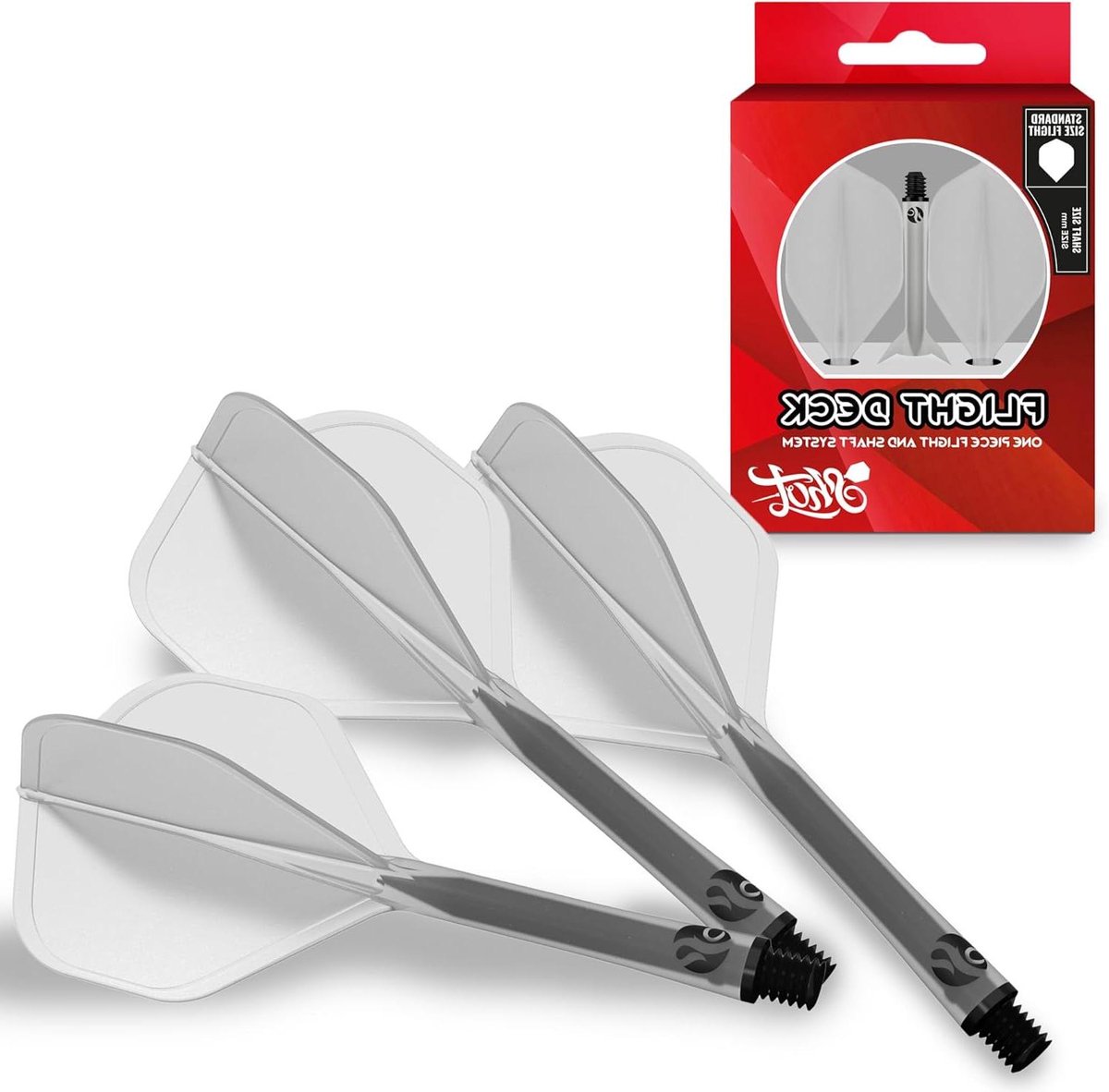 Dart Vleugels - Korte Flights - Precisie Darts - Stevig Systeem - Korte Maat - Transparant