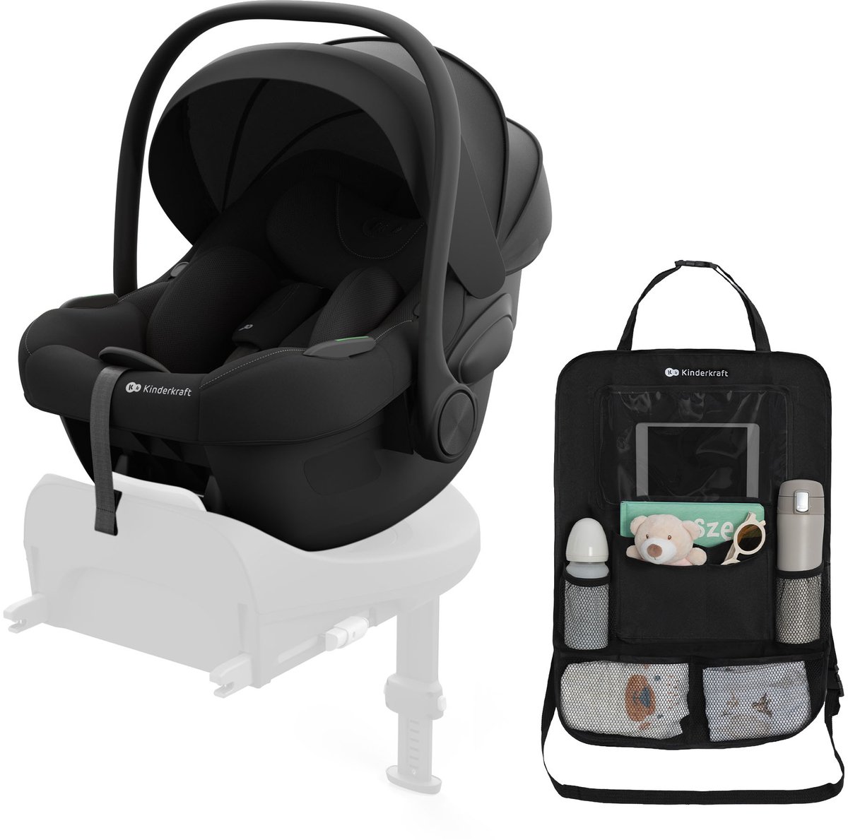Kinderkraft I-LITE - Autostoel - i-Size R129 - 40-87 cm - Zwart - incl. auto-organizer