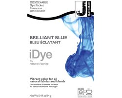 iDye Textielverf Brilliant Blauw - Kledingverf - Stoffenverf - Voor Katoen Zijde Linnen en Rayon - 14 gram