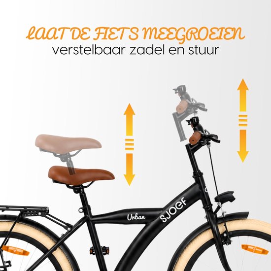 SJOEF Urban Jongensfiets 24 inch - Mat Zwart van SJOEF — afbeelding 3