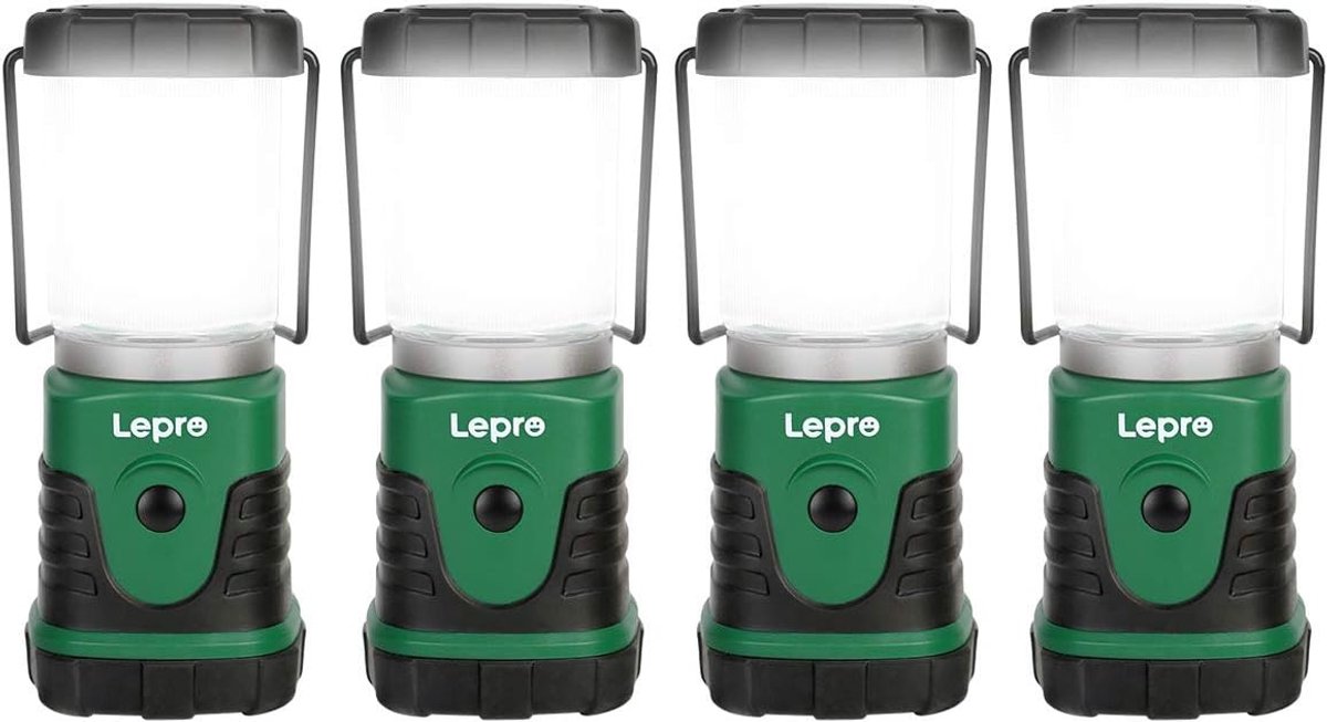 Thijox - Waterdichte Led-kampeerlamp met 4 Verlichtingsmodi, Lichtgewicht en Draagbaar, Ideaal voor Kamperen, Wandelen, Vissen, 4 Stuks, Batterijen Ni