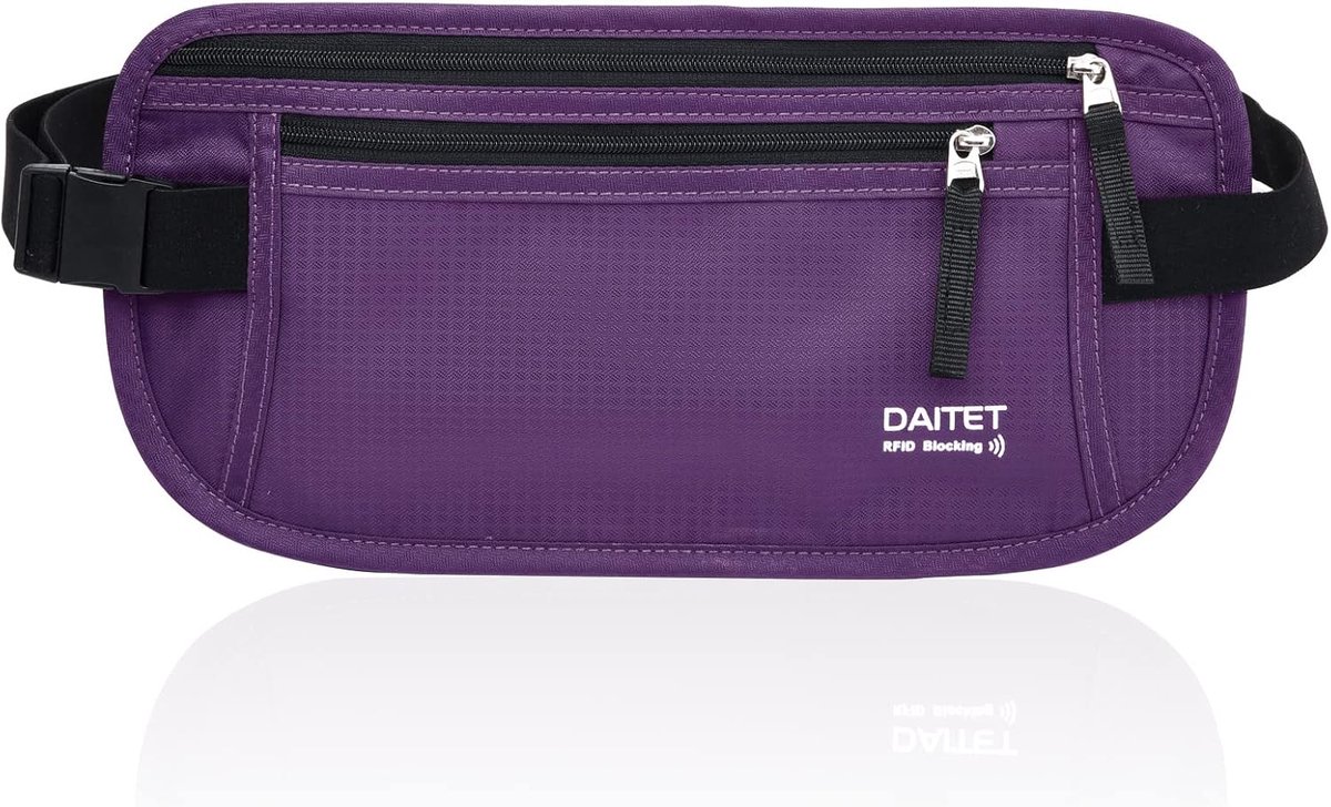 RFID Blocking Money Belt for Men Women, Slim Fanny Pack for Travel, Running, Hide Waist Wallet for Passport Holder - ShopVlot
